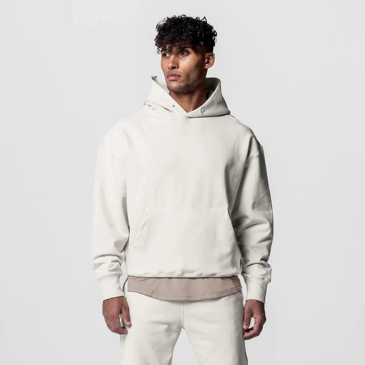 Loose American Style Exercise Workout Outfit Men's Trendy Casual Hooded Cotton Sweater Sweatpants Two-piece Set - Bellarte Enchanté Loose American Style Exercise Workout Outfit Men's Trendy Casual Hooded Cotton Sweater Sweatpants Two-piece Set